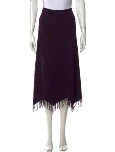 Pre-owned St John Wool Midi Length Skirt In Purple