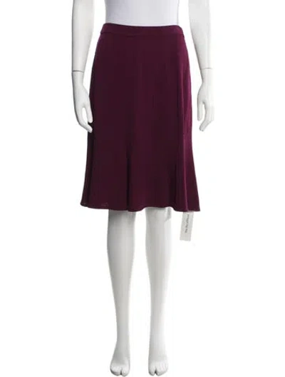 Pre-owned St John Wool Midi Length Skirt In Red
