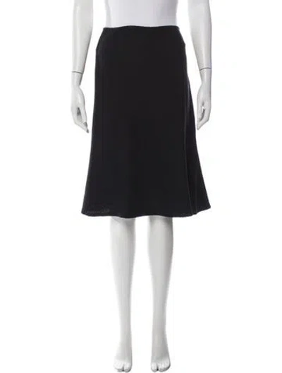 Pre-owned St John Wool Midi Length Skirt W/ Tags In Blue