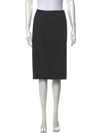 Pre-owned St John Wool Midi Length Skirt W/ Tags In Gray