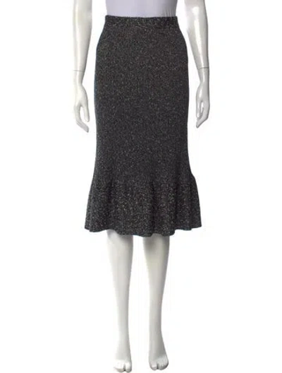 Pre-owned St John Wool Midi Length Skirt W/ Tags In Grey