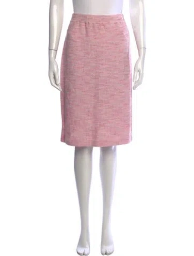 Pre-owned St John Wool Midi Length Skirt W/ Tags In Pink