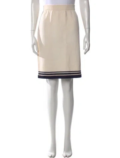 Pre-owned St John Wool Midi Length Skirt In Yellow
