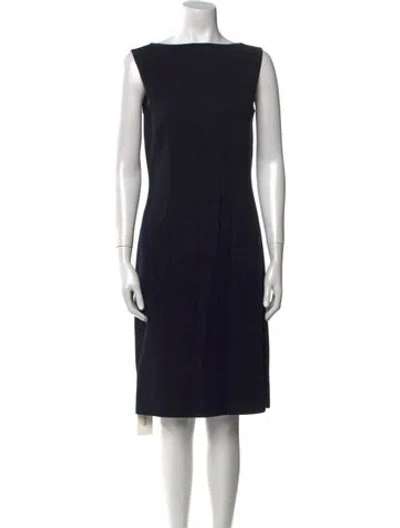 Pre-owned St John Wool Mini Dress In Black