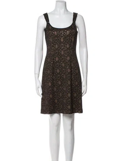 Pre-owned St John Wool Mini Dress In Black