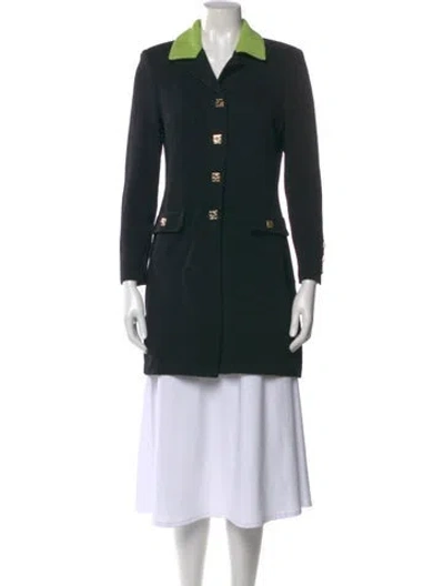 Pre-owned St John Wool Mini Dress In Black