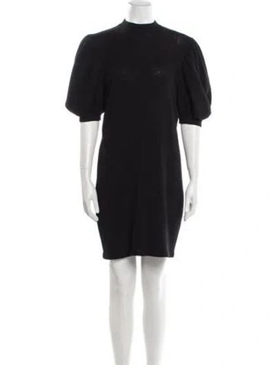 Pre-owned St John Wool Mini Dress In Black