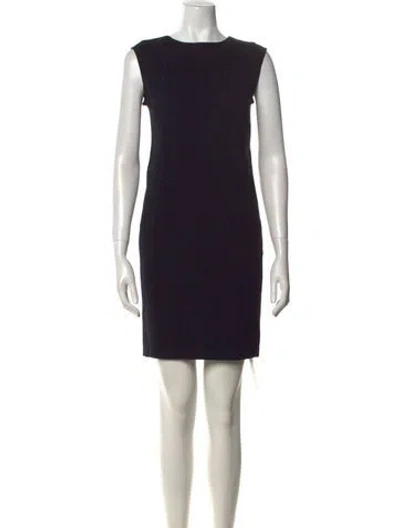 Pre-owned St John Wool Mini Dress In Black