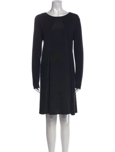 Pre-owned St John Wool Mini Dress In Black