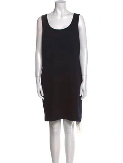 Pre-owned St John Wool Mini Dress In Black