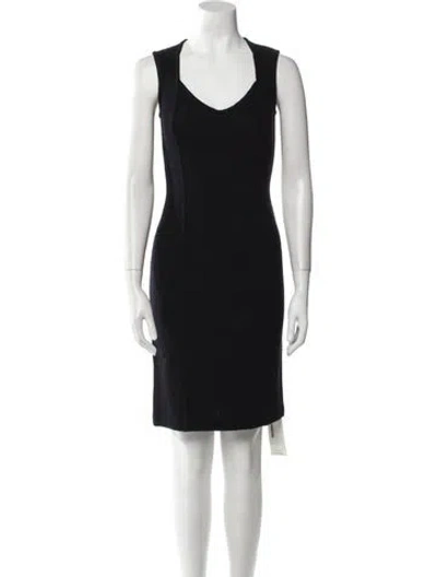 Pre-owned St John Wool Mini Dress In Black