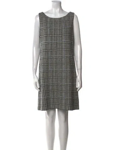 Pre-owned St John Wool Mini Dress In Black