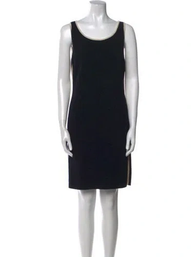 Pre-owned St John Wool Mini Dress In Black