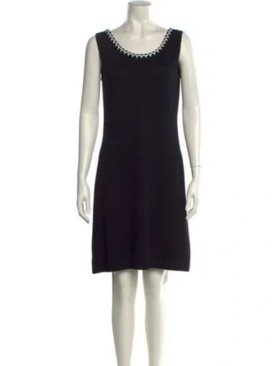 Pre-owned St John Wool Mini Dress In Black