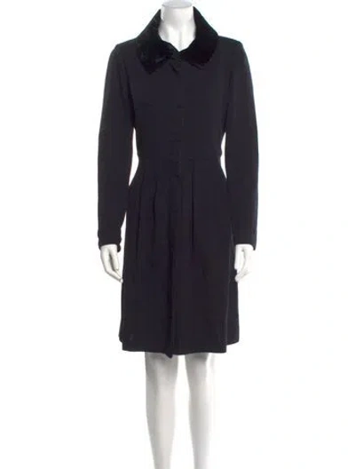 Pre-owned St John Wool Mini Dress In Black