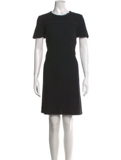 Pre-owned St John Wool Mini Dress In Black