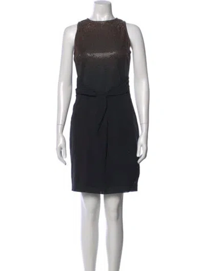 Pre-owned St John Wool Mini Dress In Black