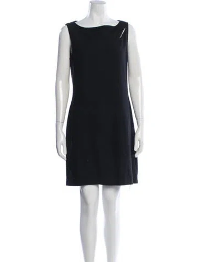 Pre-owned St John Wool Mini Dress In Black