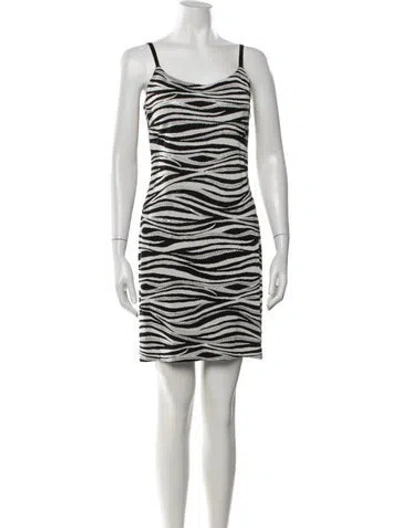 Pre-owned St John Wool Mini Dress In Black