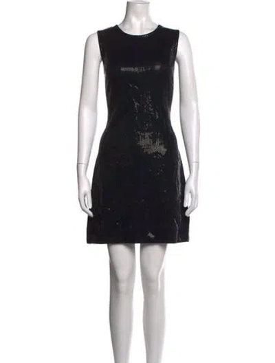Pre-owned St John Wool Mini Dress In Black