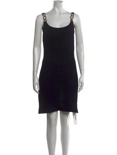 Pre-owned St John Wool Mini Dress In Black
