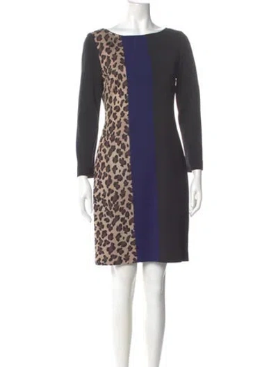 Pre-owned St John Wool Mini Dress In Blue