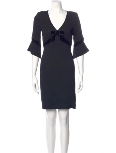 Pre-owned St John Wool Mini Dress In Blue