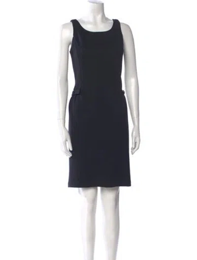 Pre-owned St John Wool Mini Dress In Blue
