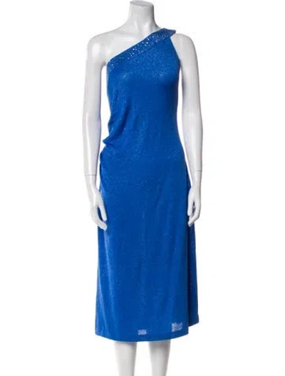 Pre-owned St John Wool Mini Dress In Blue