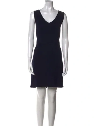 Pre-owned St John Wool Mini Dress In Blue