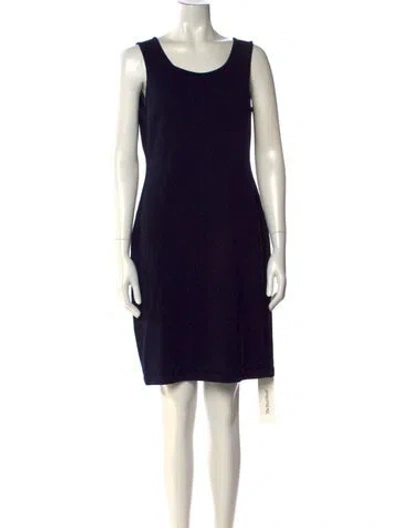 Pre-owned St John Wool Mini Dress In Blue