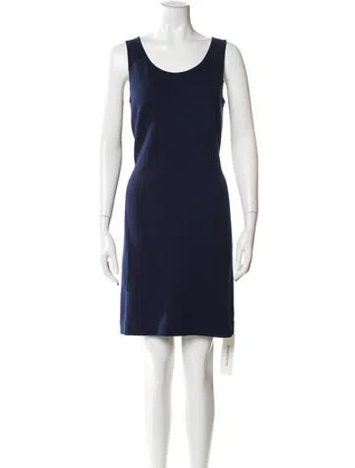 Pre-owned St John Wool Mini Dress In Blue
