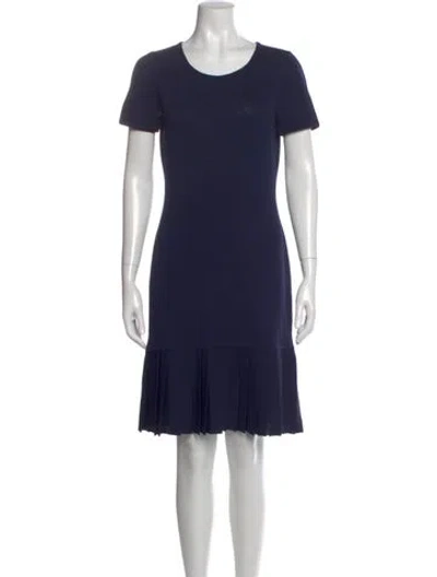 Pre-owned St John Wool Mini Dress In Blue