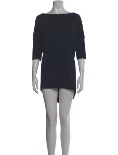 Pre-owned St John Wool Mini Dress In Blue