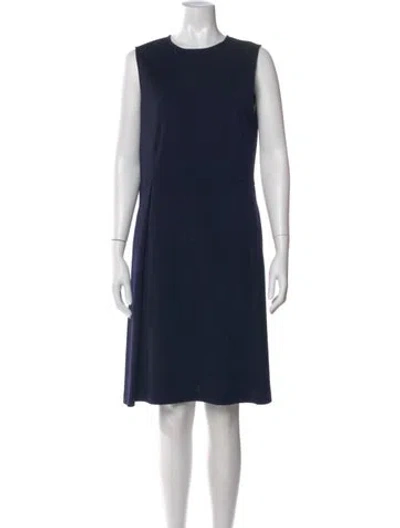 Pre-owned St John Wool Mini Dress In Blue