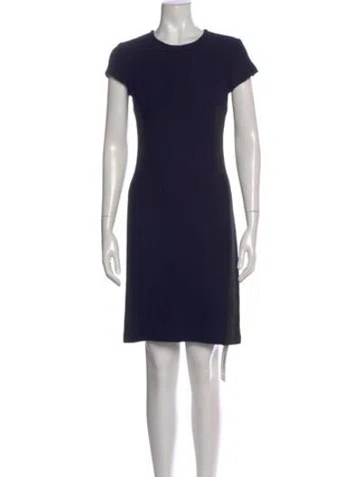 Pre-owned St John Wool Mini Dress In Blue
