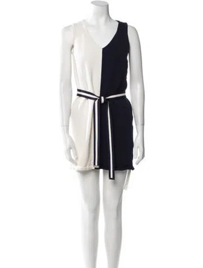 Pre-owned St John Wool Mini Dress In Multi