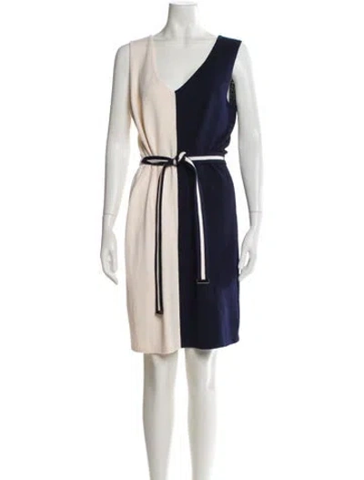 Pre-owned St John Wool Mini Dress In Multi