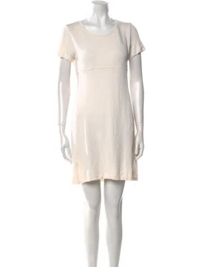 Pre-owned St John Wool Mini Dress In Neutral