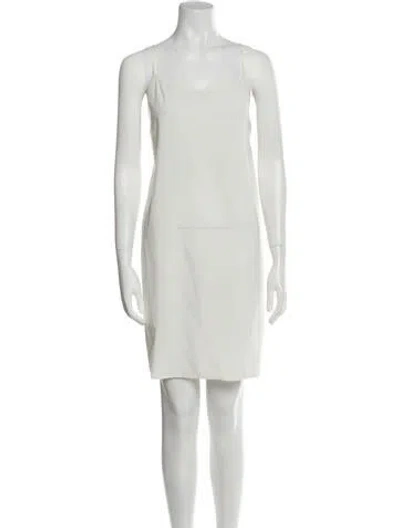 Pre-owned St John Wool Mini Dress In Neutral