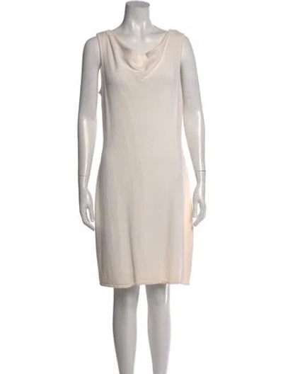Pre-owned St John Wool Mini Dress In Neutral