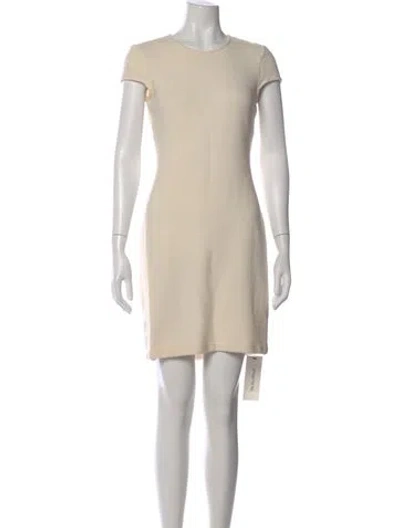 Pre-owned St John Wool Mini Dress In Neutral