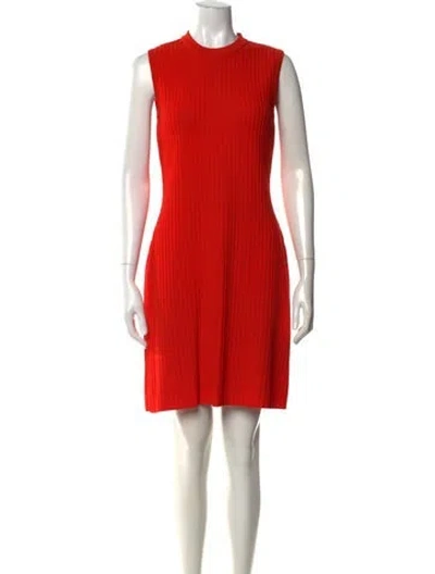 Pre-owned St John Wool Mini Dress In Orange