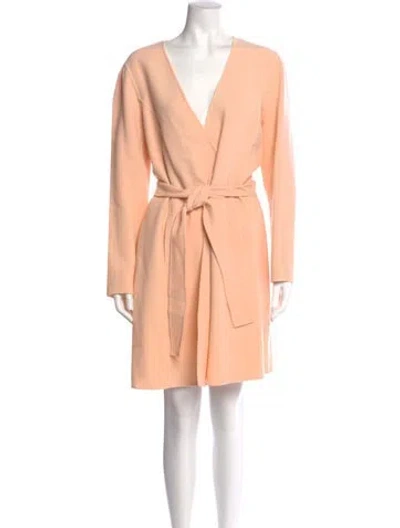 Pre-owned St John Wool Mini Dress In Pink