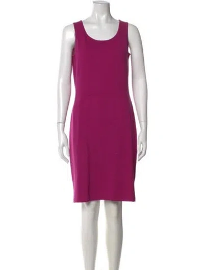 Pre-owned St John Wool Mini Dress In Purple