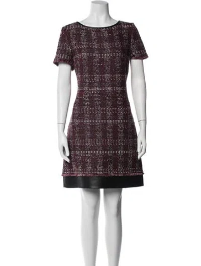 Pre-owned St John Wool Mini Dress In Purple