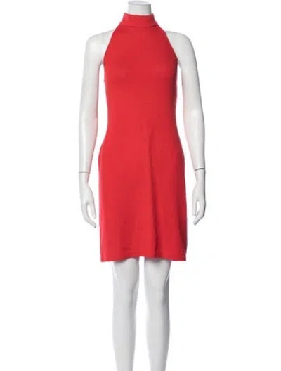 Pre-owned St John Wool Mini Dress In Red