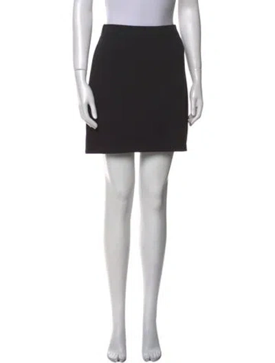 Pre-owned St John Wool Mini Skirt In Black