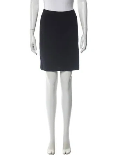 Pre-owned St John Wool Mini Skirt In Black