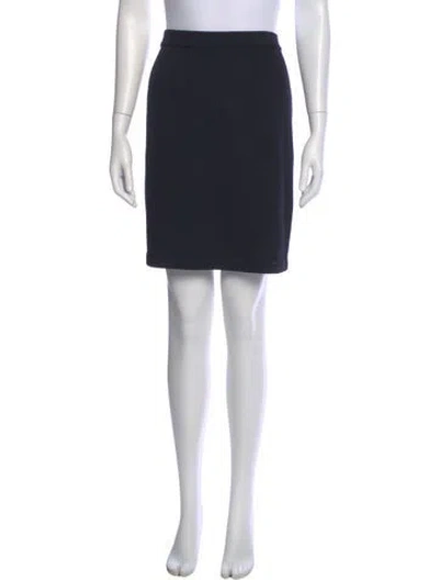 Pre-owned St John Wool Mini Skirt In Black